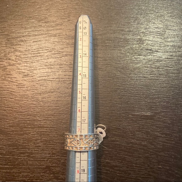 Intricate Engraved Wide Band 925 Sterling Silver Ring - Picture 5 of 5